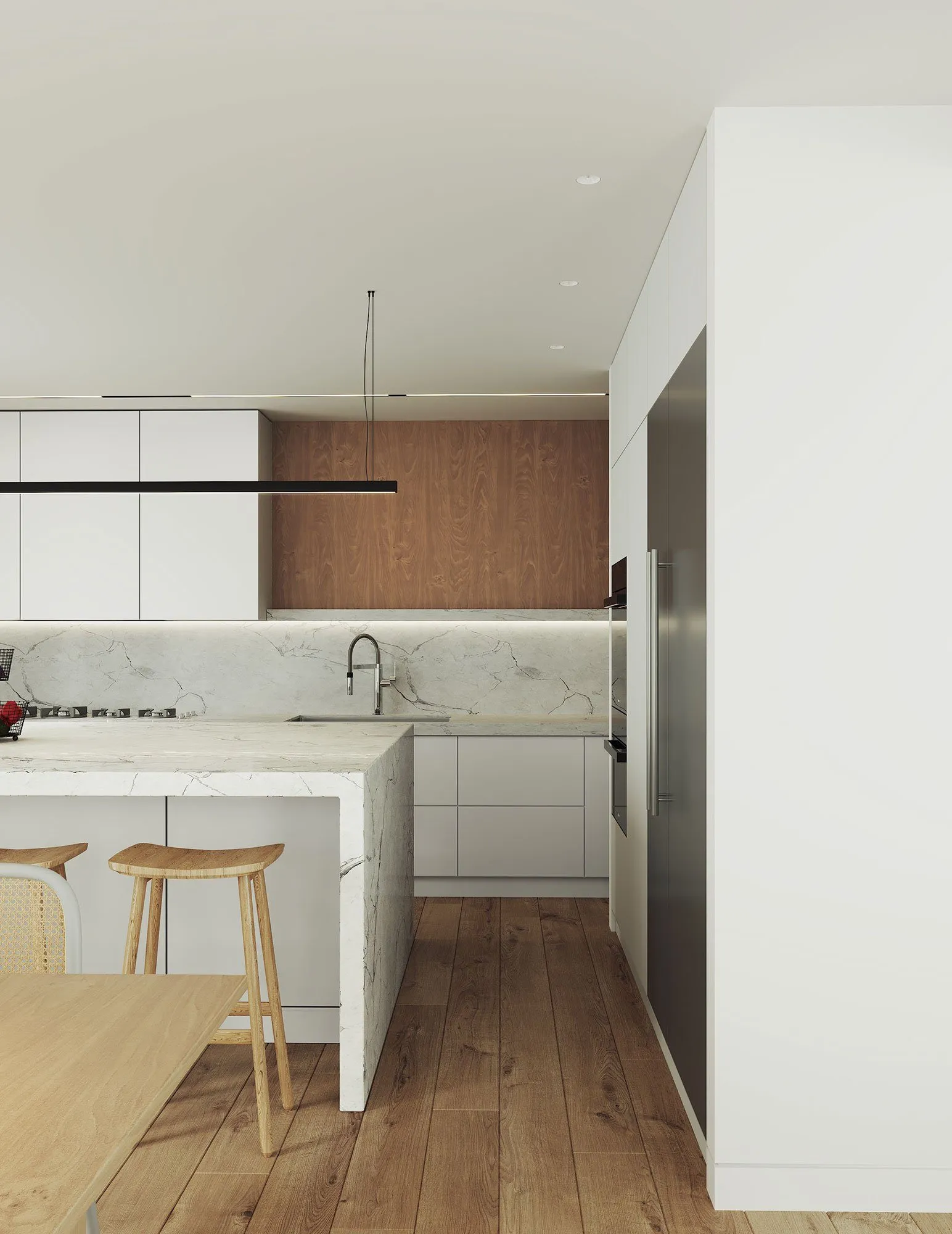 California tiburon modern interior kitchen dining room 4 — Acacia retreat house